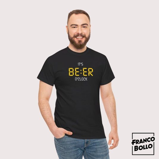 "It's Beer O'Clock - Maglietta Divertente per Amanti della Birra" FrancoBollo.Shop Original Print On Demand Clothing Brand