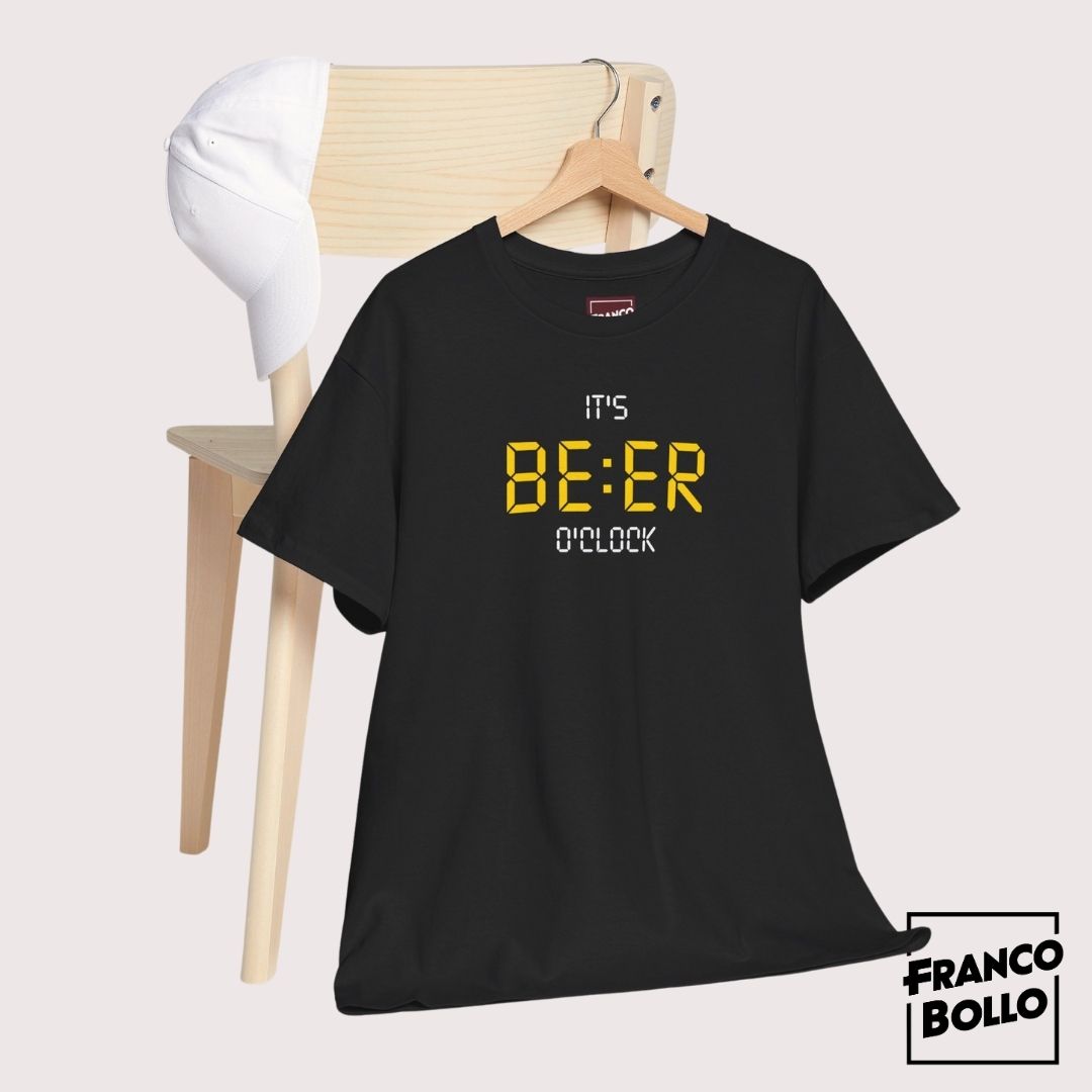 "It's Beer O'Clock - Maglietta Divertente per Amanti della Birra" FrancoBollo.Shop Original clothing Brand