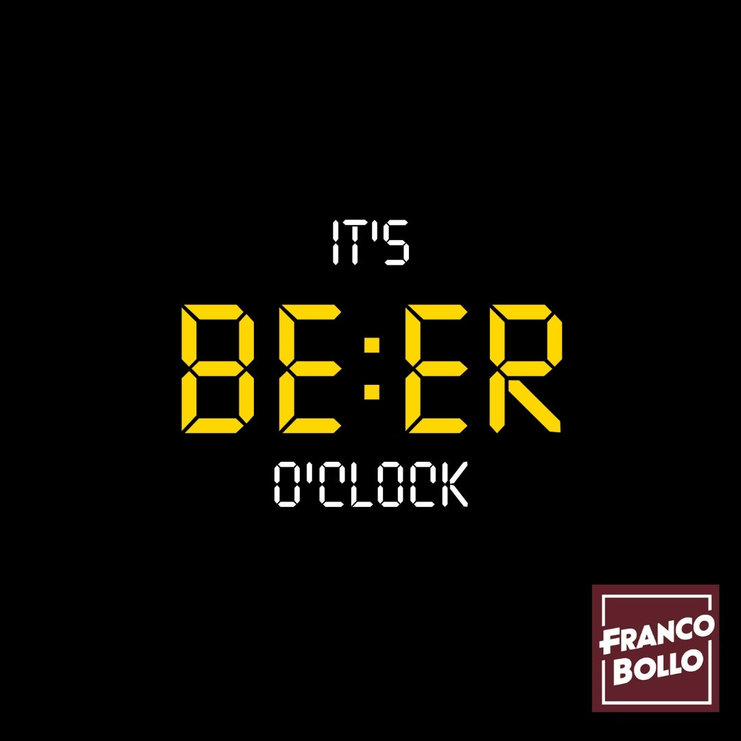 "It's Beer O'Clock - Maglietta Divertente per Amanti della Birra" FrancoBollo.Shop Original Print On Demand Clothing Brand