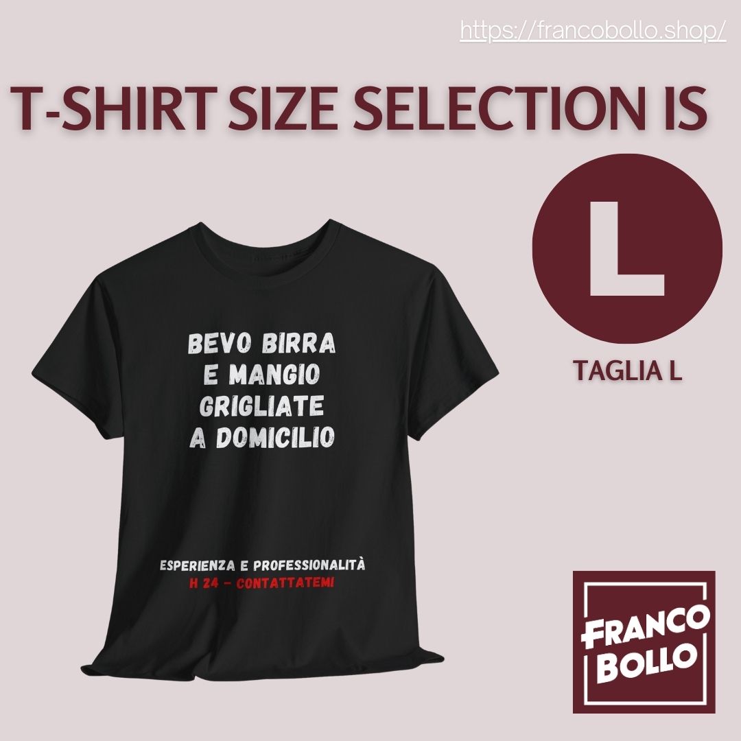 Bevo birra e mangio grigliate a domicilio H24 - Maglietta Divertente