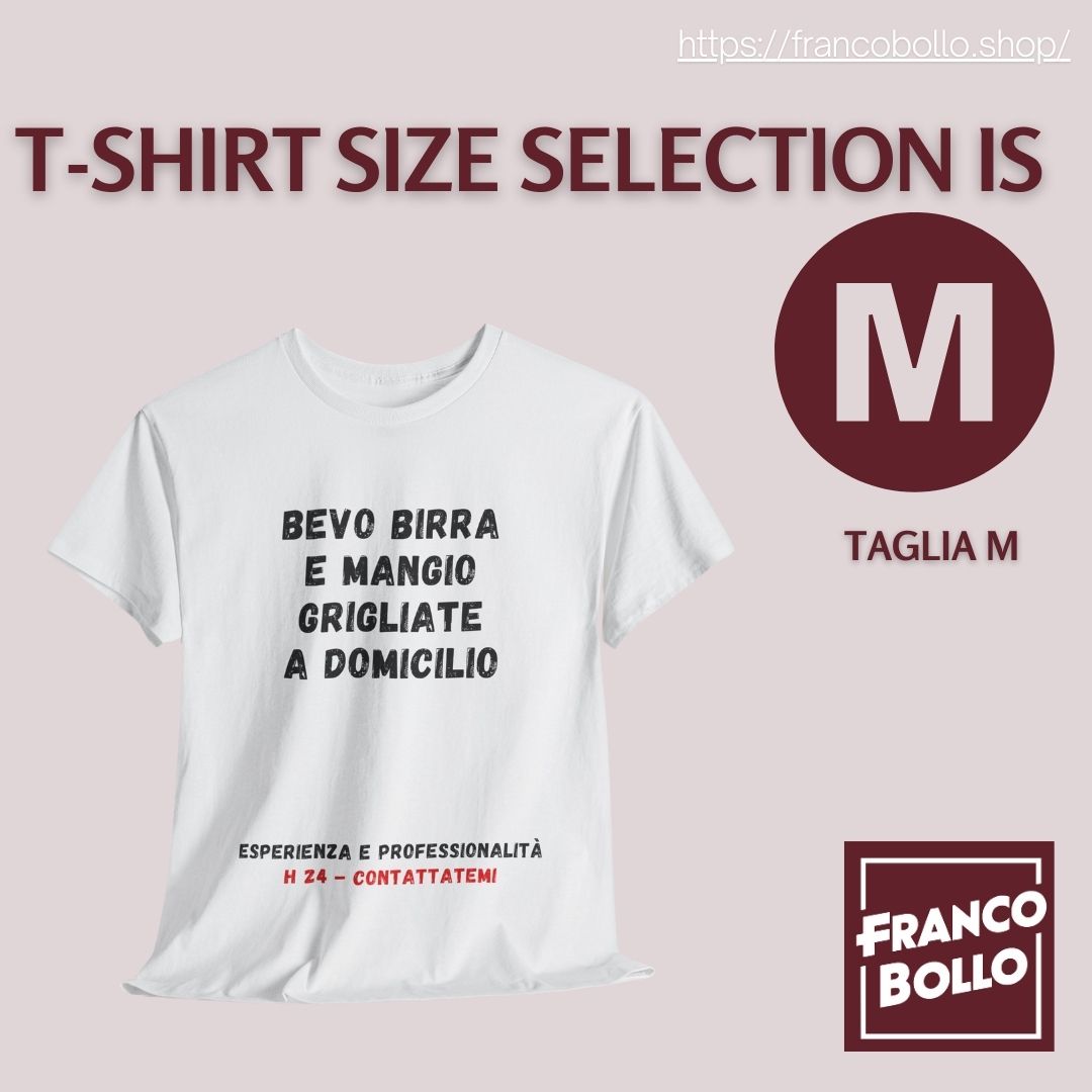 Bevo birra e mangio grigliate a domicilio H24 - Maglietta Divertente