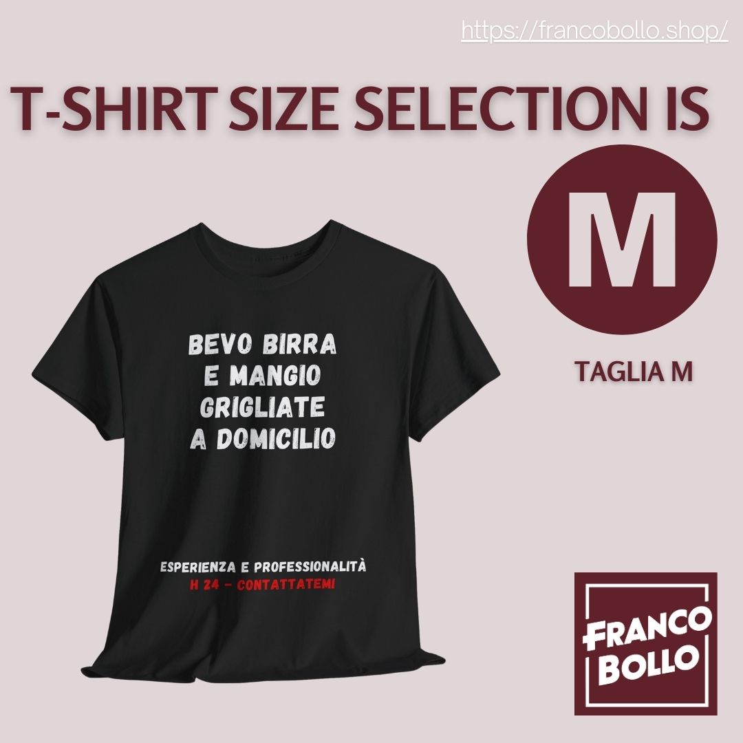 Bevo birra e mangio grigliate a domicilio H24 - Maglietta Divertente