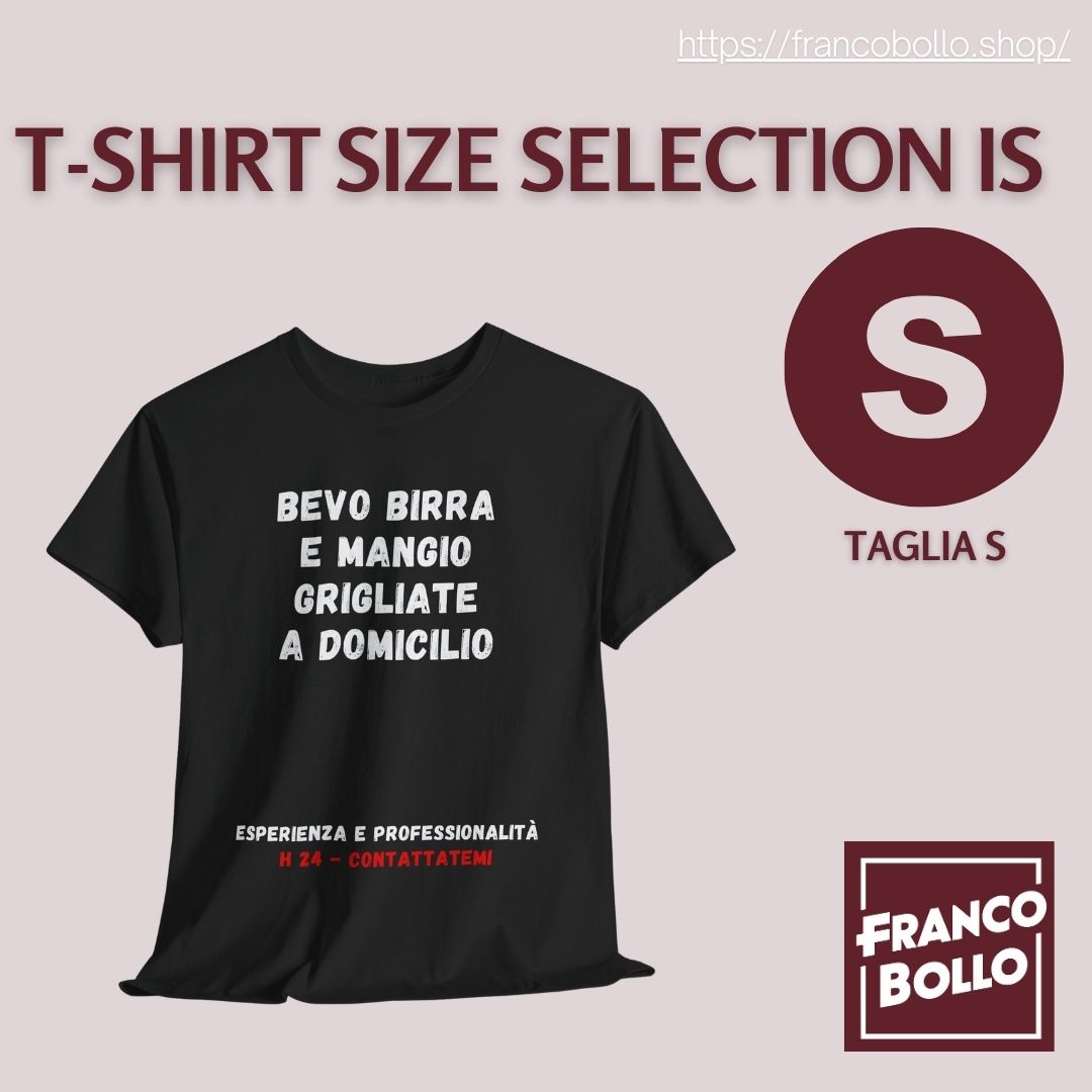 Bevo birra e mangio grigliate a domicilio H24 - Maglietta Divertente