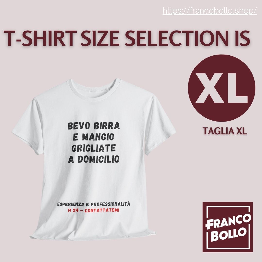 Bevo birra e mangio grigliate a domicilio H24 - Maglietta Divertente