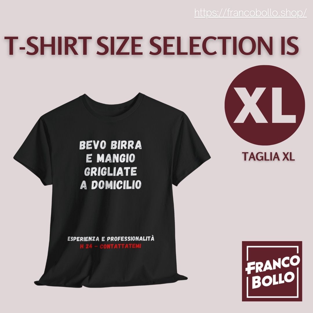 Bevo birra e mangio grigliate a domicilio H24 - Maglietta Divertente