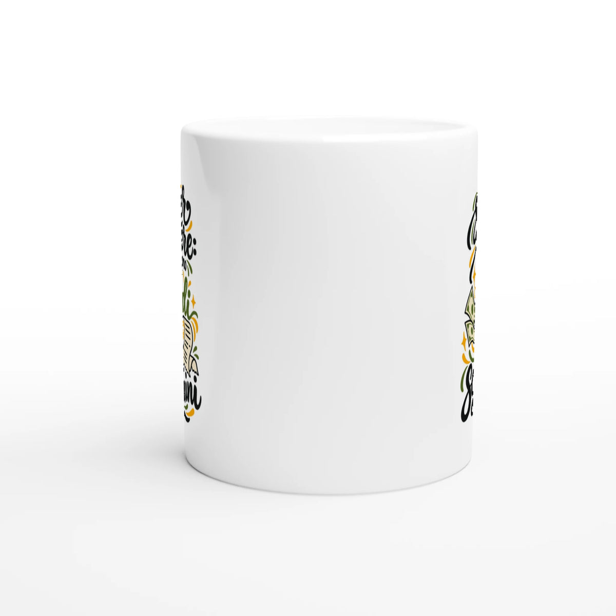 Tazza in ceramica, vista laterale dello spazio tra le due stampe
