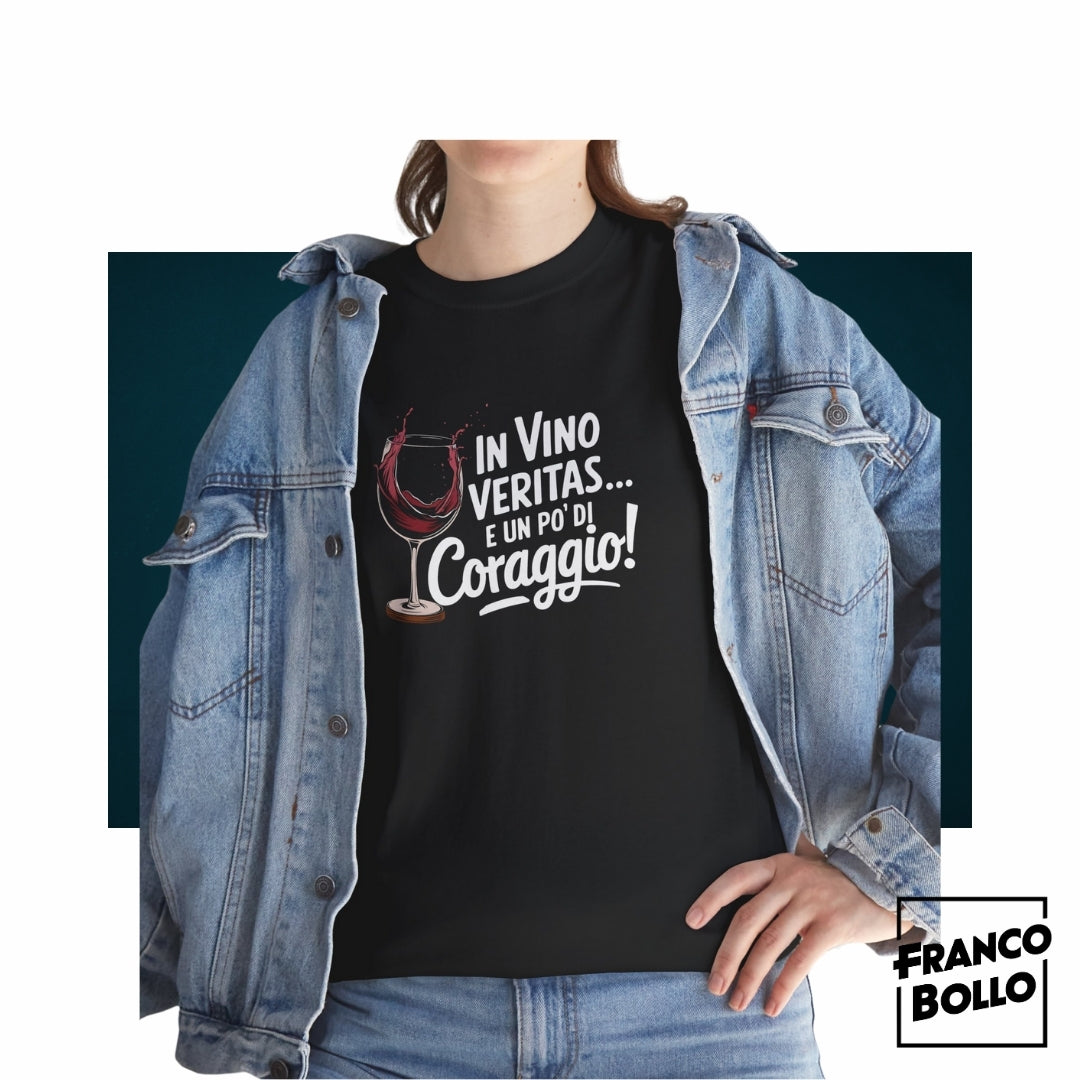 In Vino Veritas - Maglietta Divertente per Amanti del Vino - FrancoBollo.Shop Original Clothing Brand