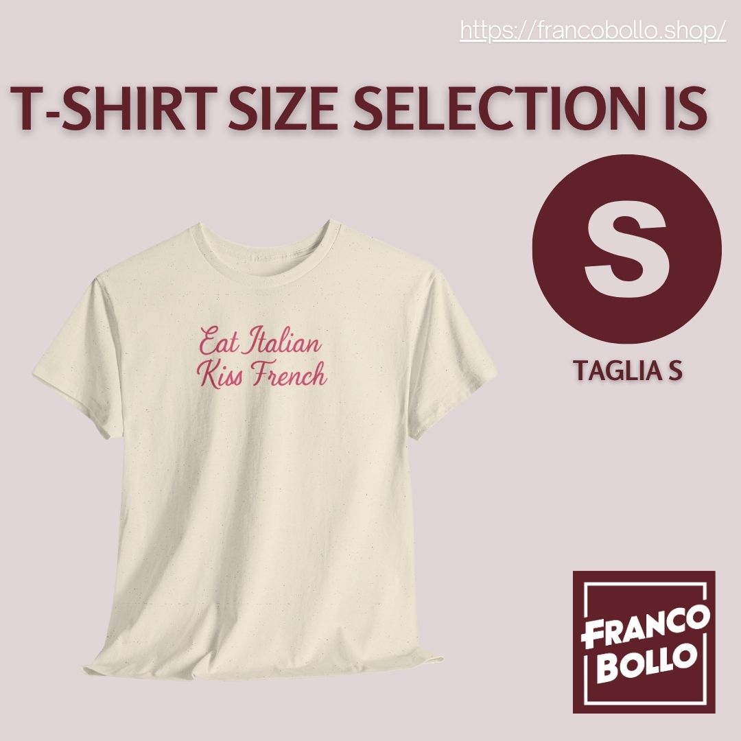 Maglietta “Eat Italian Kiss French” – T-shirt Divertente Unisex