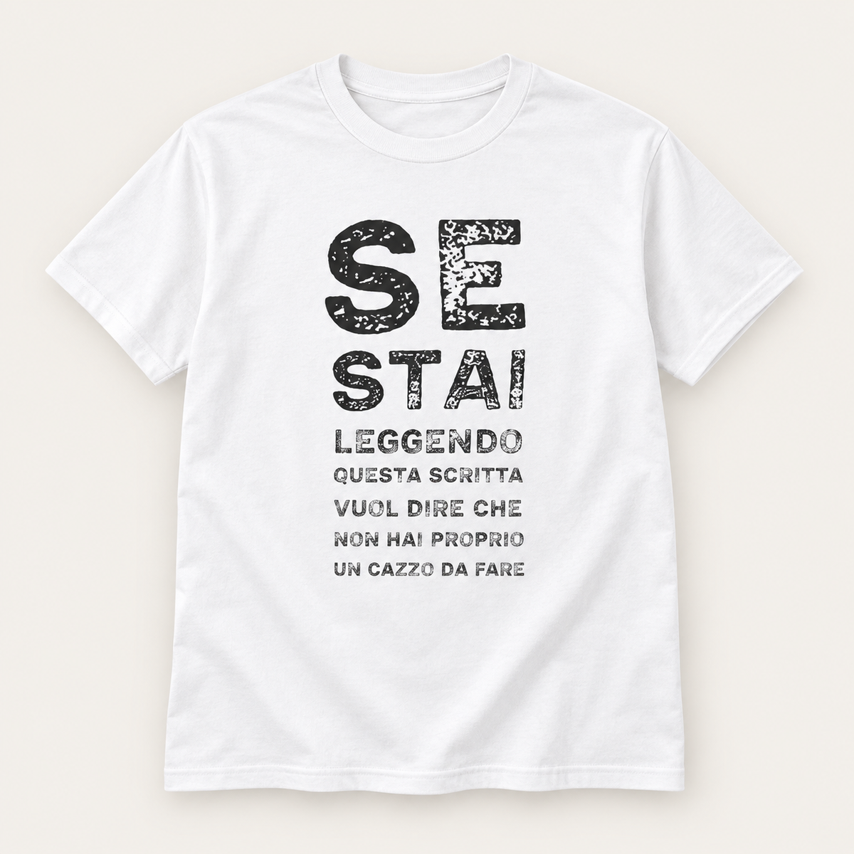 T-Shirt Divertente Uomo Donna – “Se Stai Leggendo Questa Scritta Vuol Dire Che Non Hai un Cazzo da Fare” Maglietta Ironica Italiana – maglietta bianca, vista frontale